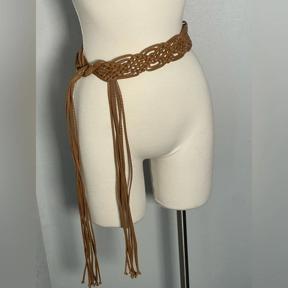 Tan Braided Belt with Bohemian Style - Picture 2 of 5